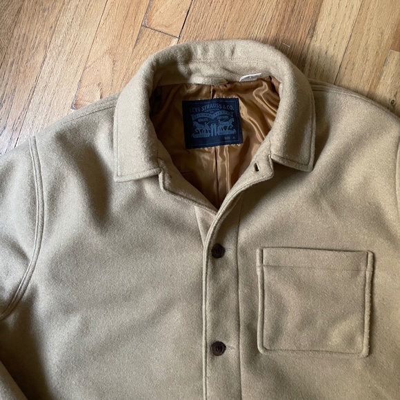 Levi’s Men’s XL Camel Tan Faux Wool Winter Chore Coat - Picture 2 of 5